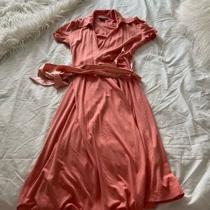 Beautiful Coral Wrap Dress